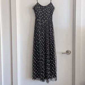 Zara floral mesh corset-style maxi dress